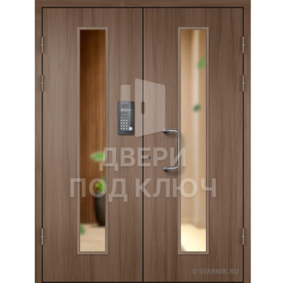 Двухстворчатая дверь с отделкой МДФ 10 мм ДПК-13856